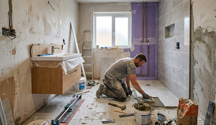 Rénovation de salle de bain, Sauxillanges